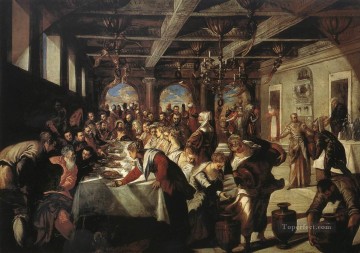 カナでの結婚式 イタリア・ルネサンス ティントレット Oil Paintings